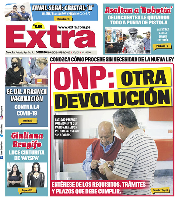 Portada Del D A De Extra Diario Extra