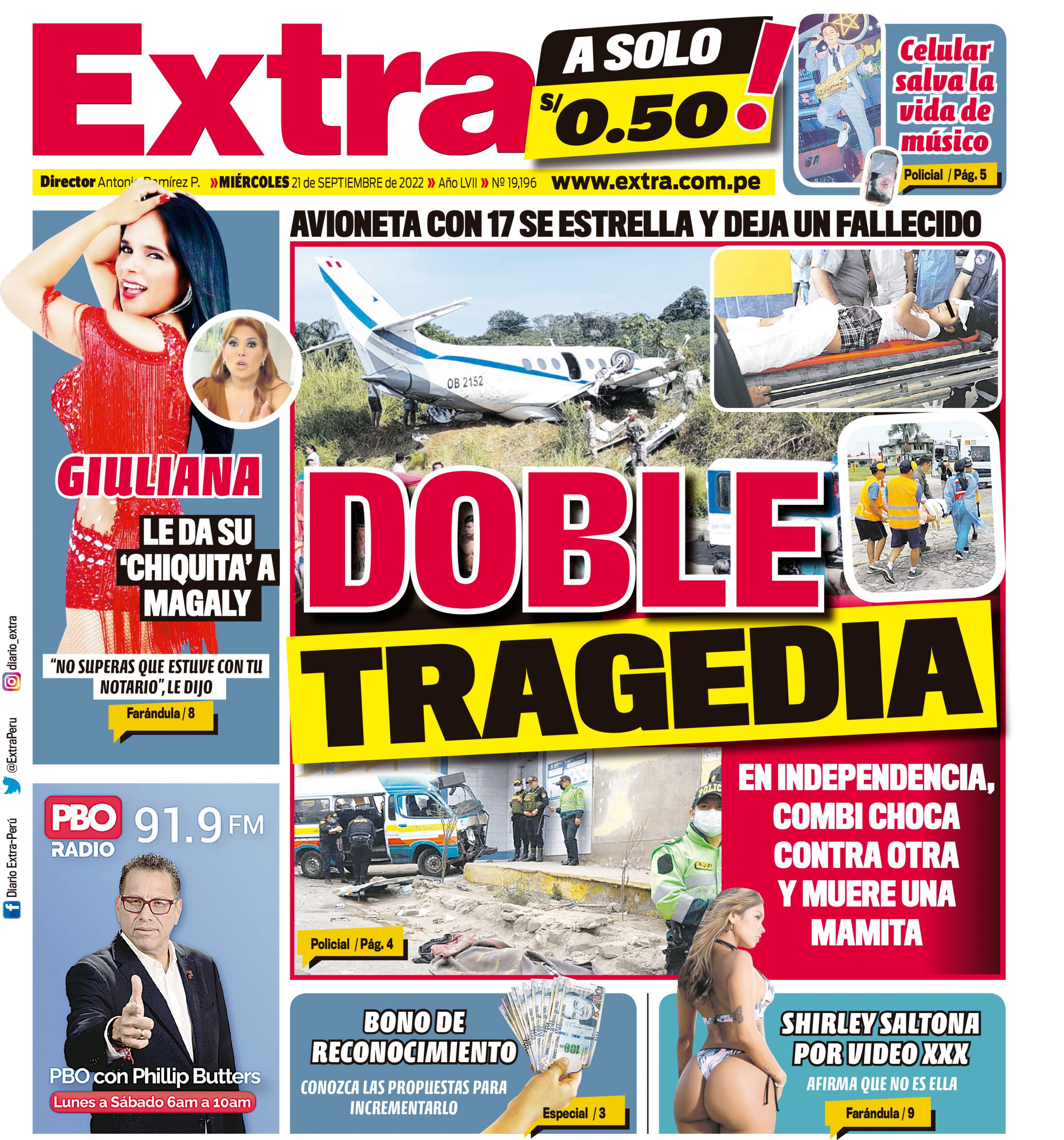 portada del dÍa de extra diario extra